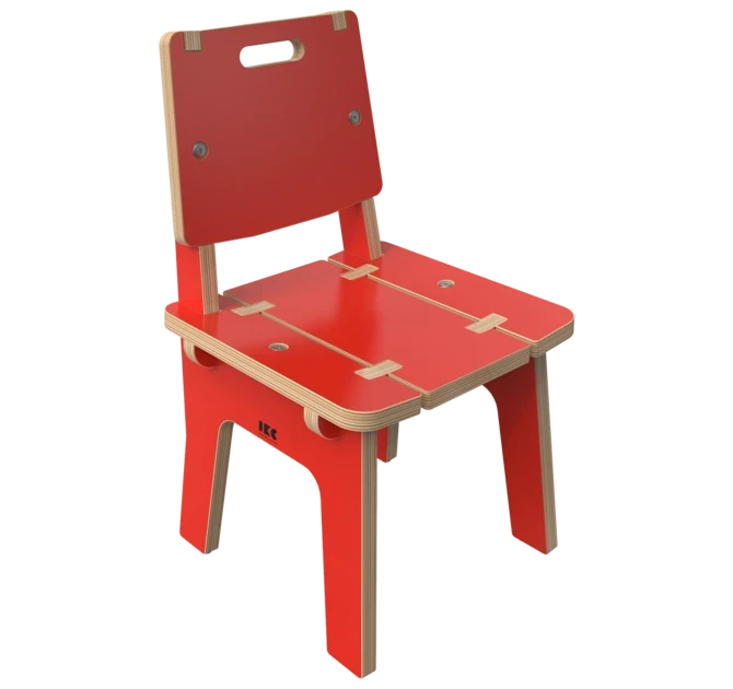 Rode houten stoel voor kinderen | IKC Kindermeubels