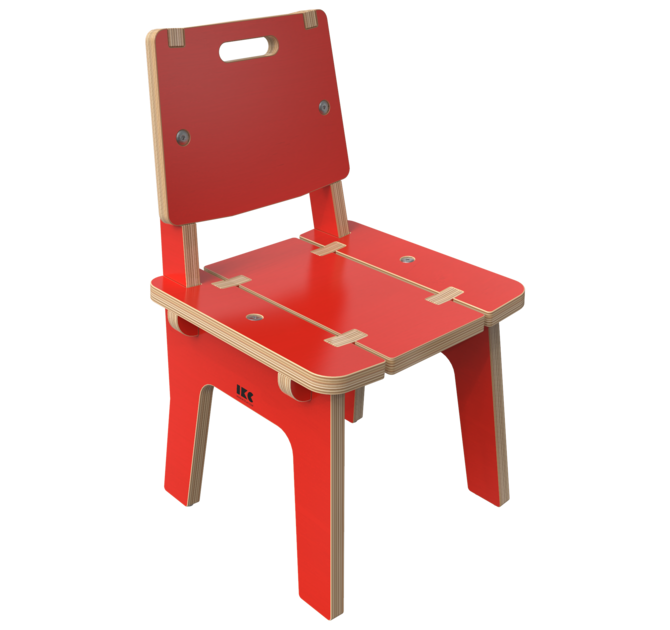 Rode houten stoel voor kinderen | IKC Kindermeubels