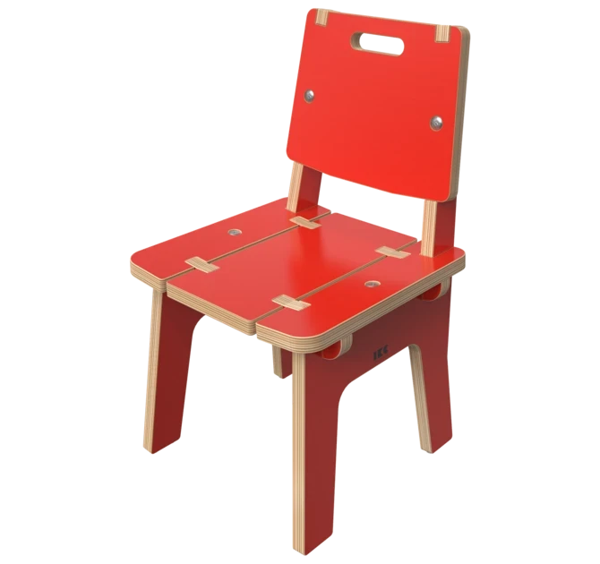 Rode houten stoel voor kinderen | IKC Kindermeubels