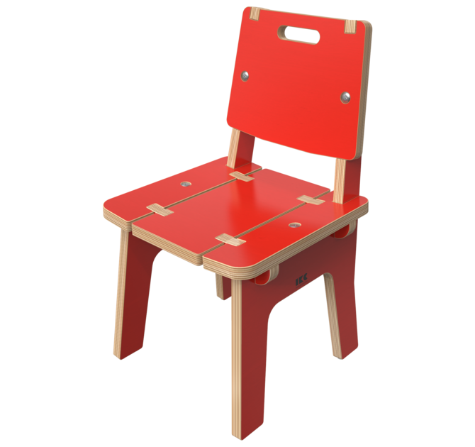 Rode houten stoel voor kinderen | IKC Kindermeubels
