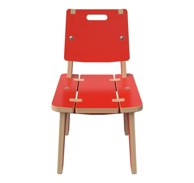 Rode houten stoel voor kinderen | IKC Kindermeubels