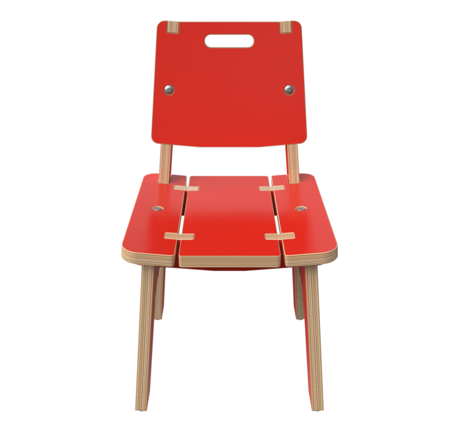 Rode houten stoel voor kinderen | IKC Kindermeubels