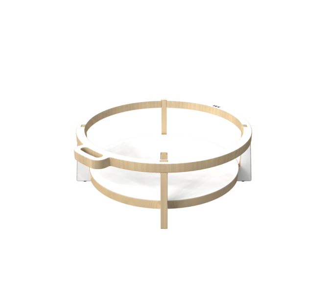 Houten krukje voor kinderen ontworpen voor ronde zachte zit elementen genaamd Soft Play | IKC Kindermeubels Softplay