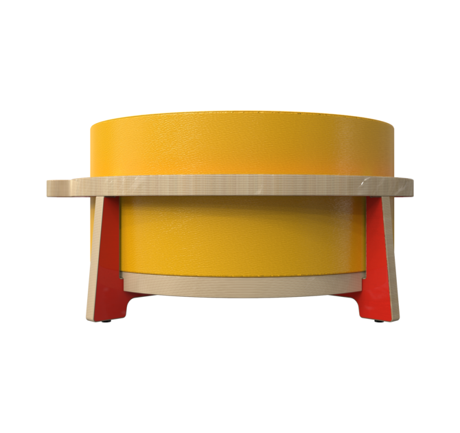 Houten krukje voor kinderen ontworpen voor ronde zachte zit elementen genaamd Soft Play | IKC Kindermeubels Softplay