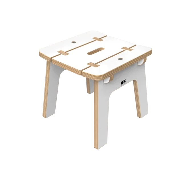 Wit houten krukje voor kinderen | IKC Kindermeubels