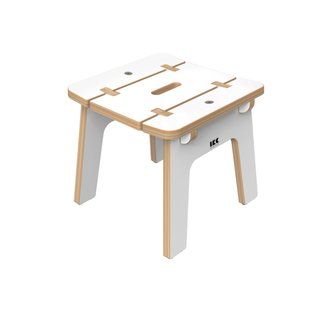 Wit houten krukje voor kinderen | IKC Kindermeubels