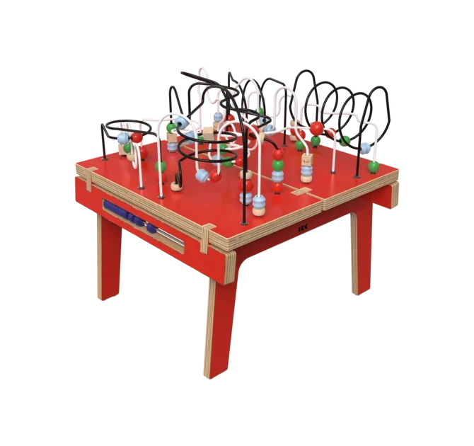 Rode houten kralentafel voor kinderen | IKC Kindermeubels