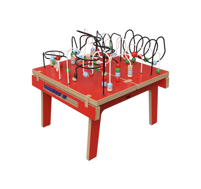 Rode houten kralentafel voor kinderen | IKC Kindermeubels
