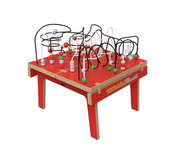 Rode houten kralentafel voor kinderen | IKC Kindermeubels