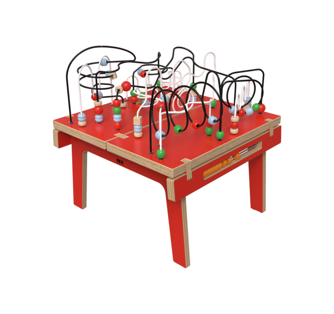 Rode houten kralentafel voor kinderen | IKC Kindermeubels