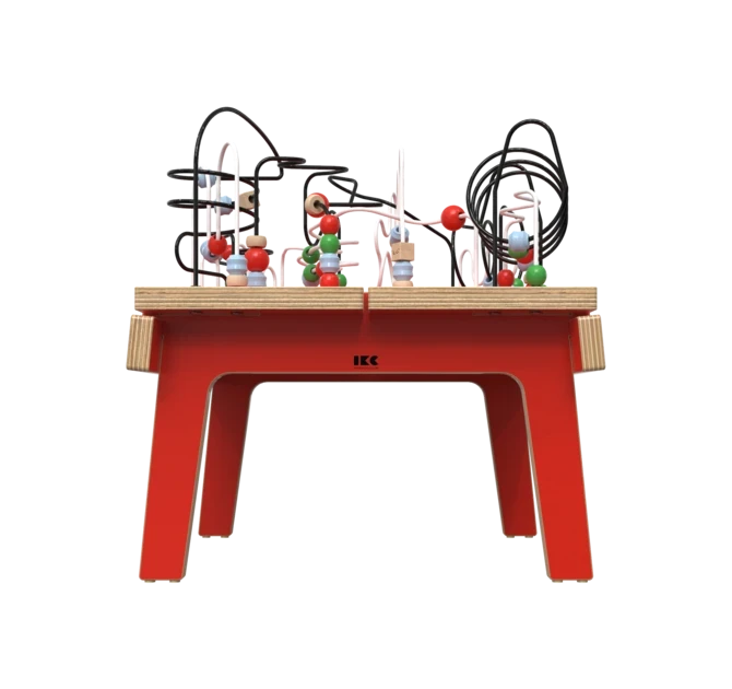 Rode houten kralentafel voor kinderen | IKC Kindermeubels