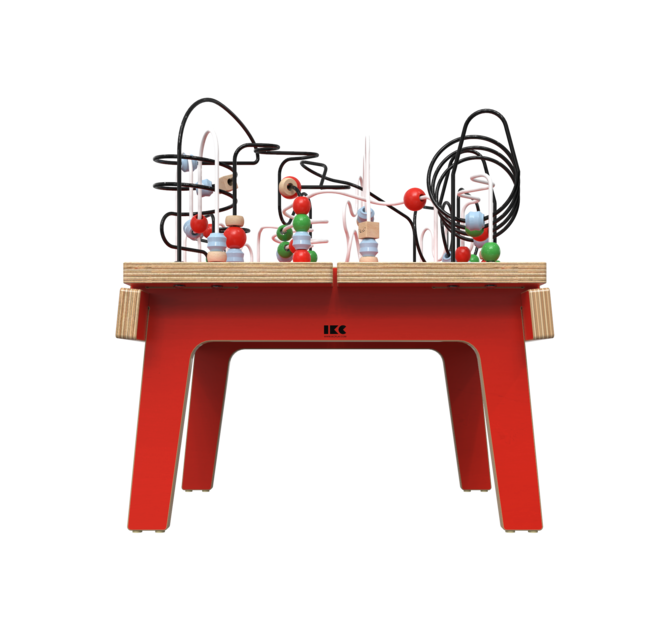 Rode houten kralentafel voor kinderen | IKC Kindermeubels