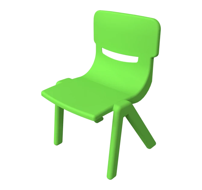 Sterke stapelbare kunststof kinderstoel gericht op een goede lichaamshouding | IKC kindermeubels