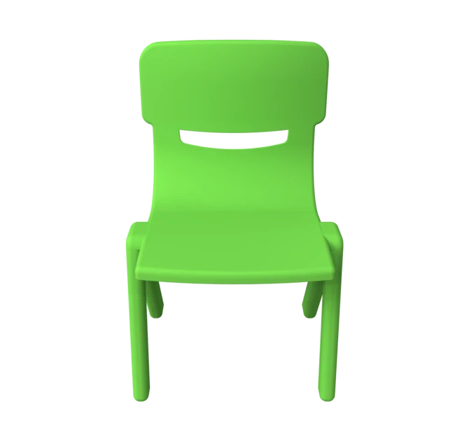 Sterke stapelbare kunststof kinderstoel gericht op een goede lichaamshouding | IKC kindermeubels