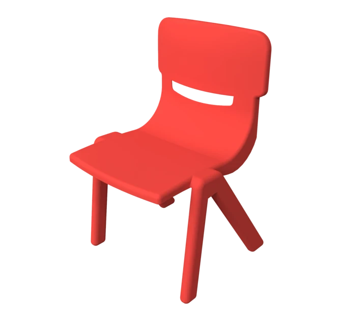 Sterke stapelbare kunststof kinderstoel gericht op een goede lichaamshouding | IKC kindermeubels