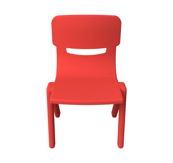 Sterke stapelbare kunststof kinderstoel gericht op een goede lichaamshouding | IKC kindermeubels