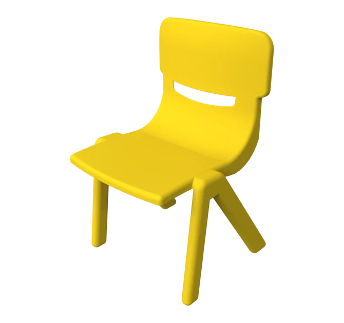 Sterke stapelbare kunststof kinderstoel gericht op een goede lichaamshouding | IKC kindermeubels