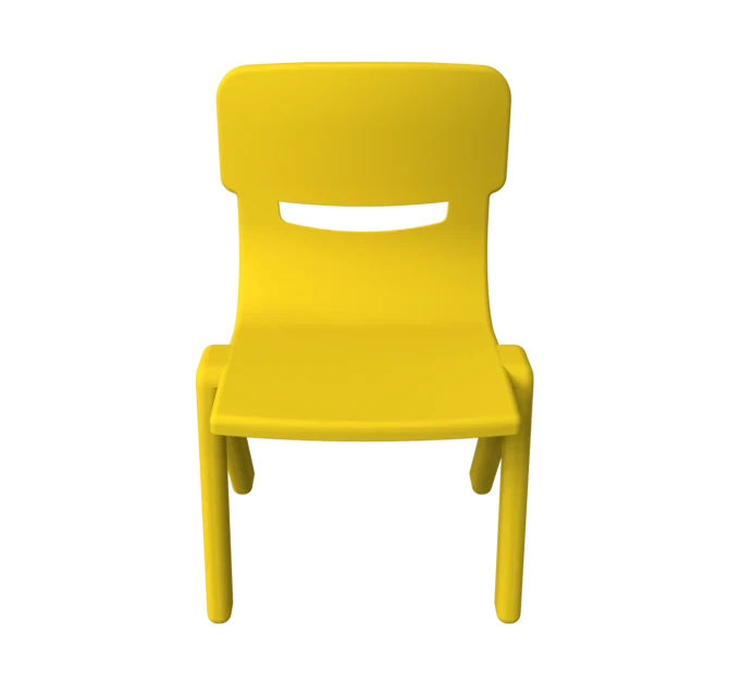 Sterke stapelbare kunststof kinderstoel gericht op een goede lichaamshouding | IKC kindermeubels