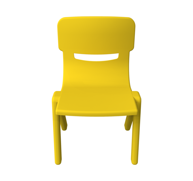 Sterke stapelbare kunststof kinderstoel gericht op een goede lichaamshouding | IKC kindermeubels