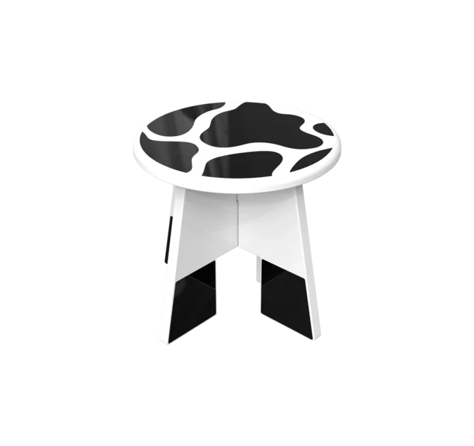 Het koeien kinderkrukje uit de dierenserie is perfect voor elke kinderhoek | IKC kindermeubels