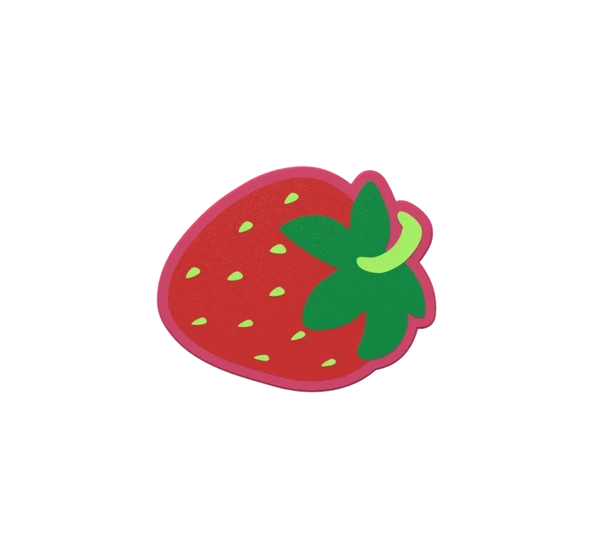 De Softplay Strawberry is een handgemaakt zacht zitmeubel voor uw kinderhoek