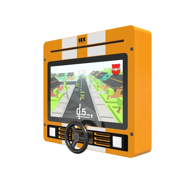 Interactief speelsysteem met auto race spel voor in de wachtkamer kinderhoek