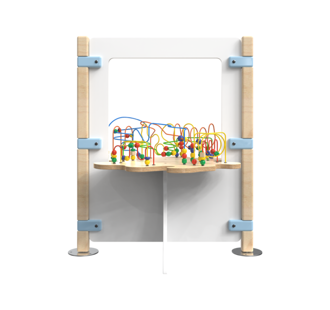 Hekwerk voor een kinderhoek met een kralentafel | IKC Hekwerken