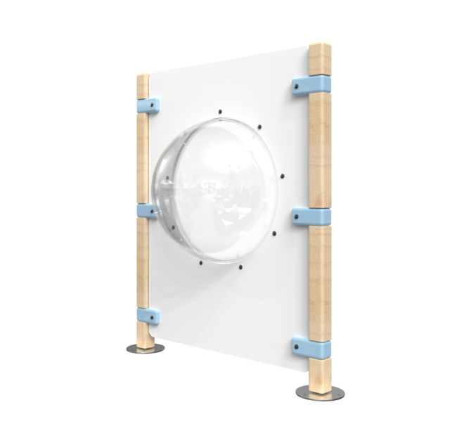 Hekwerk voor een kinderhoek met een dome om door te kijken | IKC Hekwerken