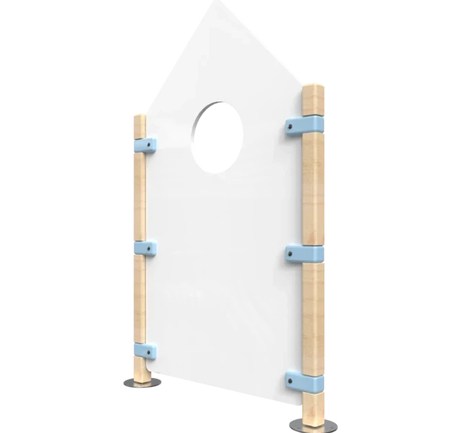 Hekwerk in de vorm van een huis voor kinderhoek | IKC Hekwerken