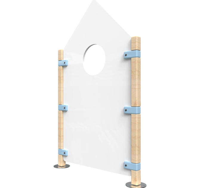 Hekwerk in de vorm van een huis voor kinderhoek | IKC Hekwerken