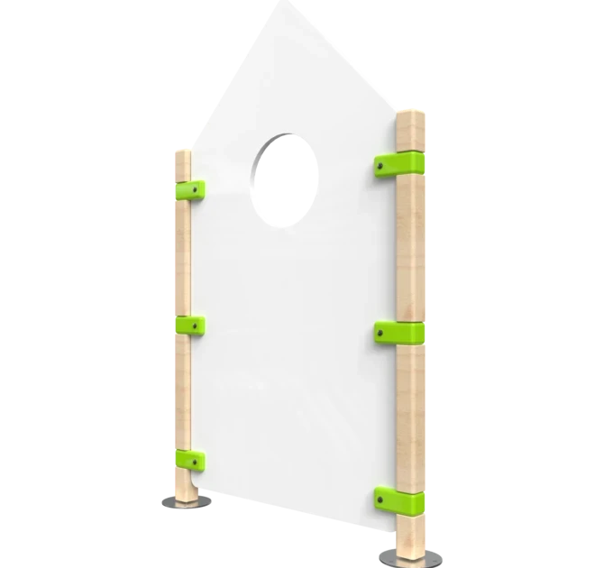 Hekwerk in de vorm van een huis voor kinderhoek | IKC Hekwerken