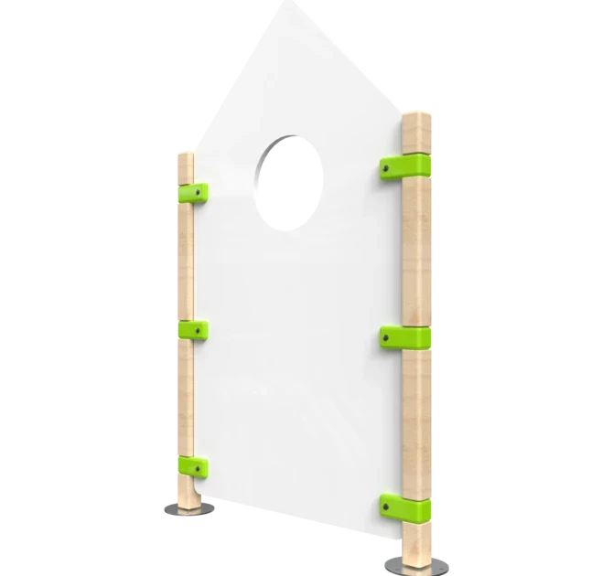 Hekwerk in de vorm van een huis voor kinderhoek | IKC Hekwerken