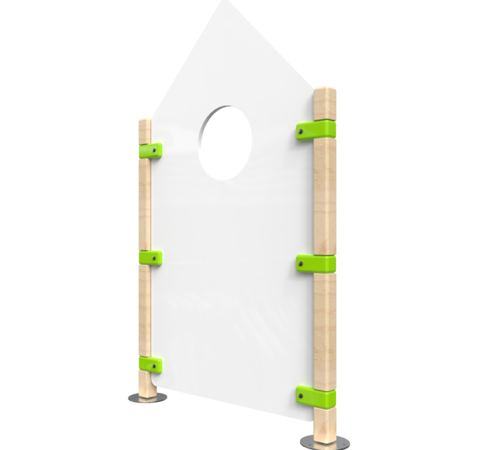 Hekwerk in de vorm van een huis voor kinderhoek | IKC Hekwerken