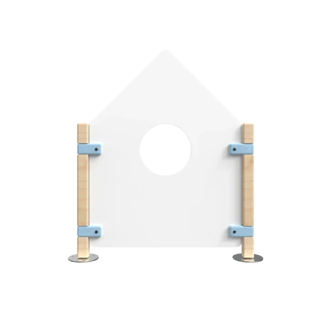 Laag hekwerk voor kinderhoek in de vorm van een huis | IKC Hekwerken