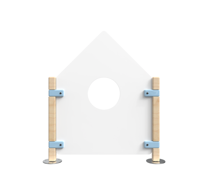 Laag hekwerk voor kinderhoek in de vorm van een huis | IKC Hekwerken