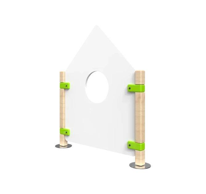Laag hekwerk voor kinderhoek in de vorm van een huis | IKC Hekwerken