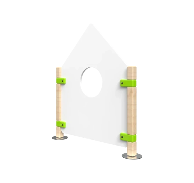 Laag hekwerk voor kinderhoek in de vorm van een huis | IKC Hekwerken