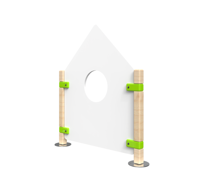 Laag hekwerk voor kinderhoek in de vorm van een huis | IKC Hekwerken