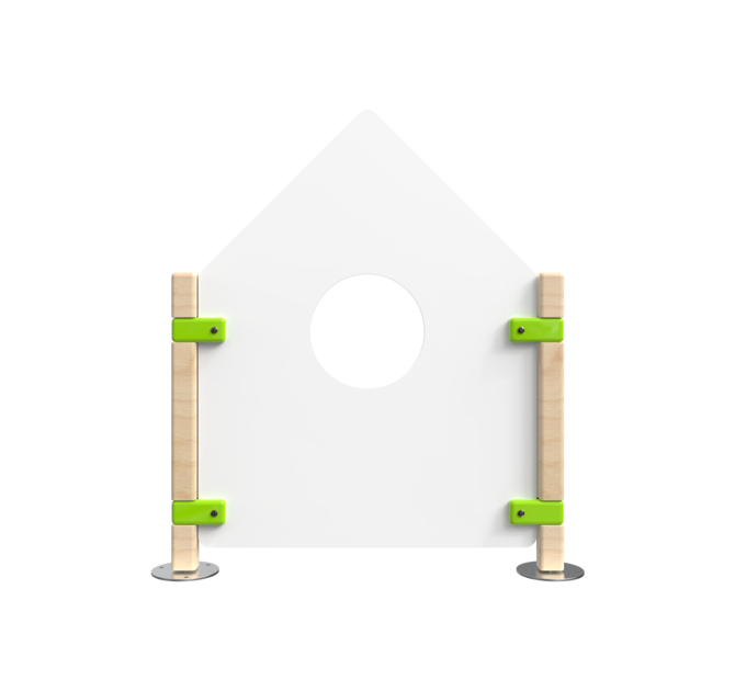 Laag hekwerk voor kinderhoek in de vorm van een huis | IKC Hekwerken