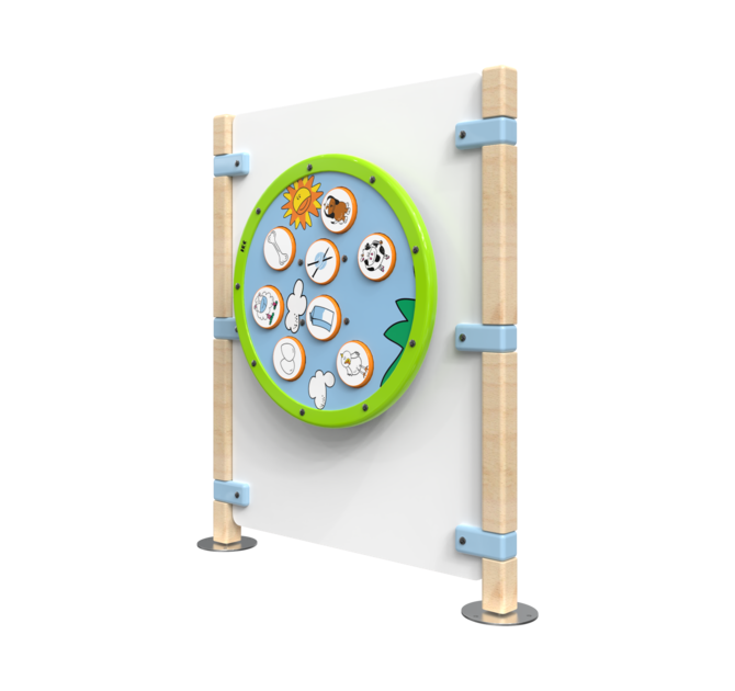 Hekwerk voor kinderhoek met een wandspel speelwiel | IKC Hekwerken