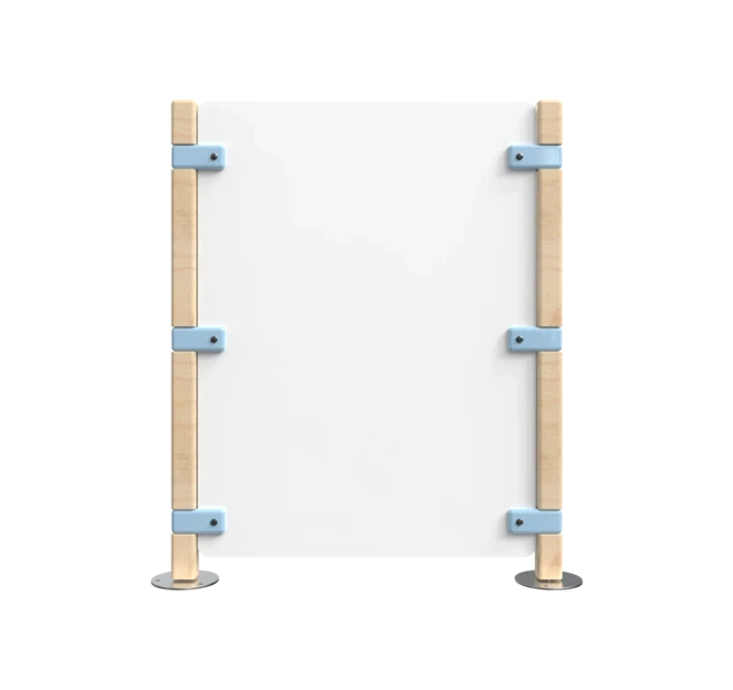 Hekwerk voor een kinderhoek blauw met wit | IKC Hekwerken