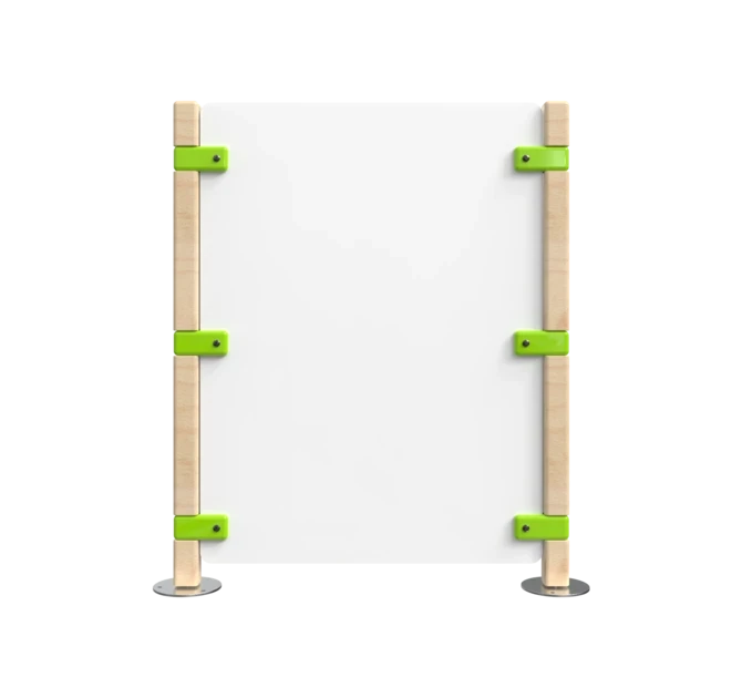 Hekwerk voor een kinderhoek groen met wit | IKC Hekwerken