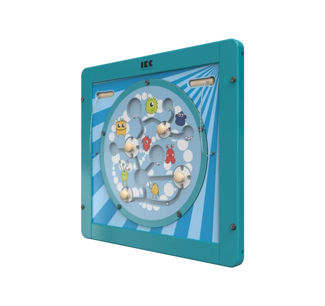 Verplaats de ballen door de magneten en de draaischijven te gebruiken | IKC wandspellen en muurspellen voor kinderen