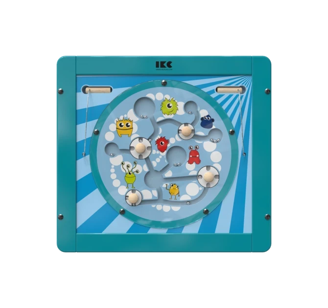 Kinderen verplaatsen ballen door magneten en draaischijven te gebruiken | IKC Wandspellen muurspellen