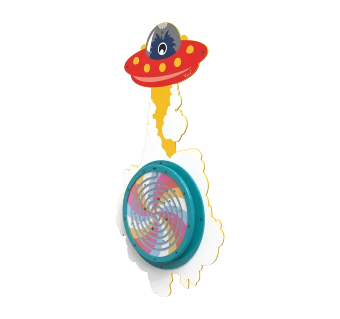 Een wandplaat voor het bevestigen van een draaiend wandspel | IKC speelsystemen