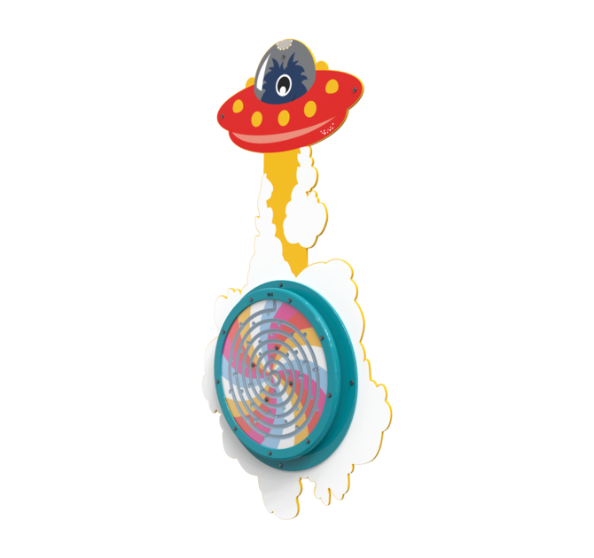 Een wandplaat voor het bevestigen van een draaiend wandspel | IKC speelsystemen