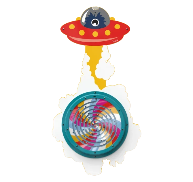 Een wandplaat voor het bevestigen van een draaiend wandspel | IKC speelsystemen