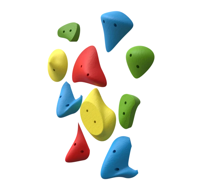 Klimgrepen voor aan een klimwand | IKC Speelvloeren en speelwanden