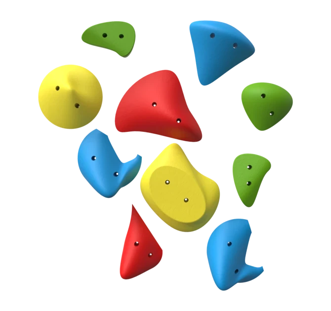 Klimgrepen voor aan een klimwand | IKC Speelvloeren en speelwanden