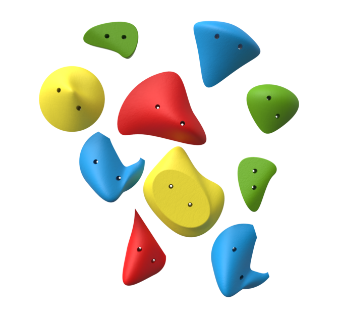 Klimgrepen voor aan een klimwand | IKC Speelvloeren en speelwanden